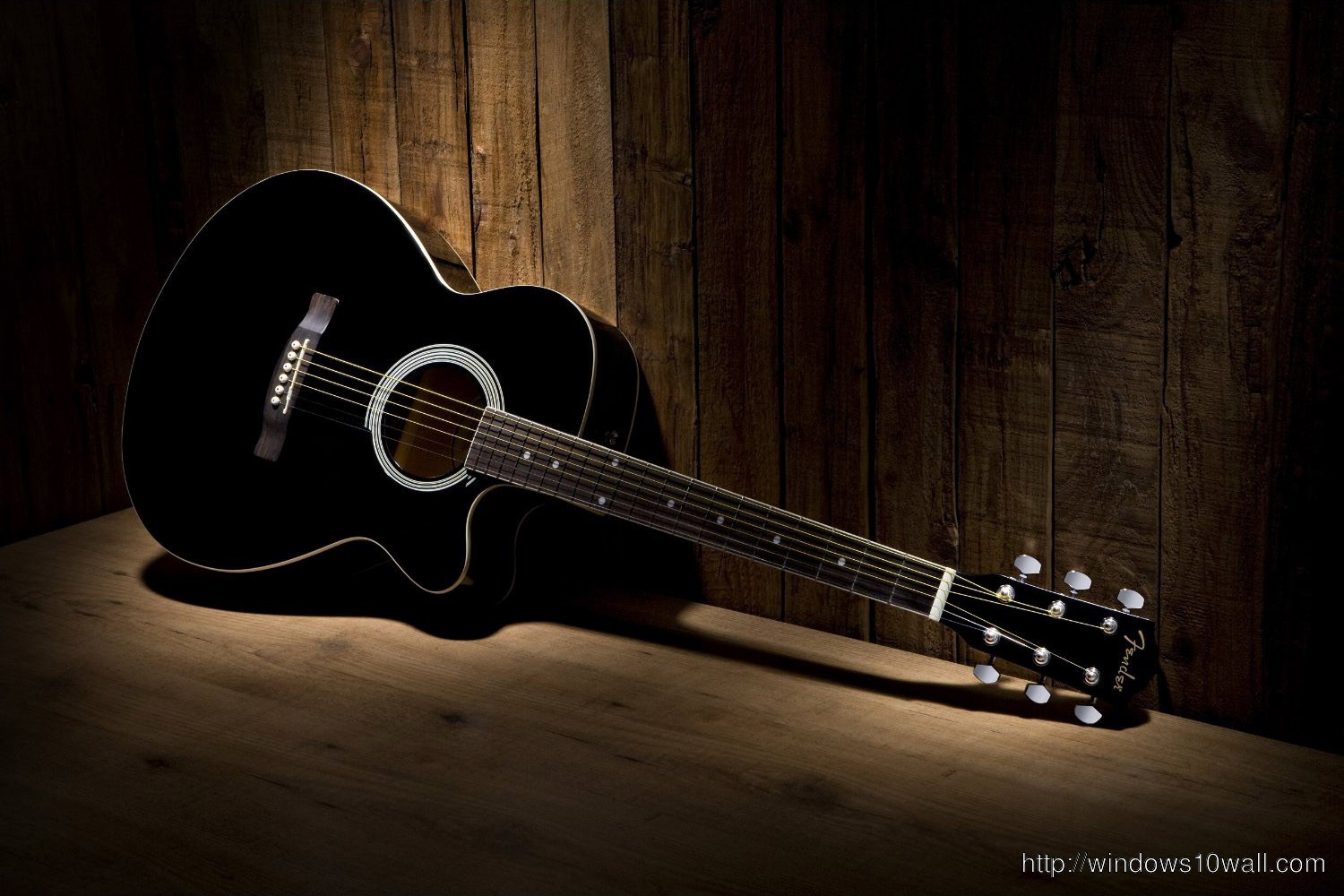 Guitar In Dark Background Wallpaper